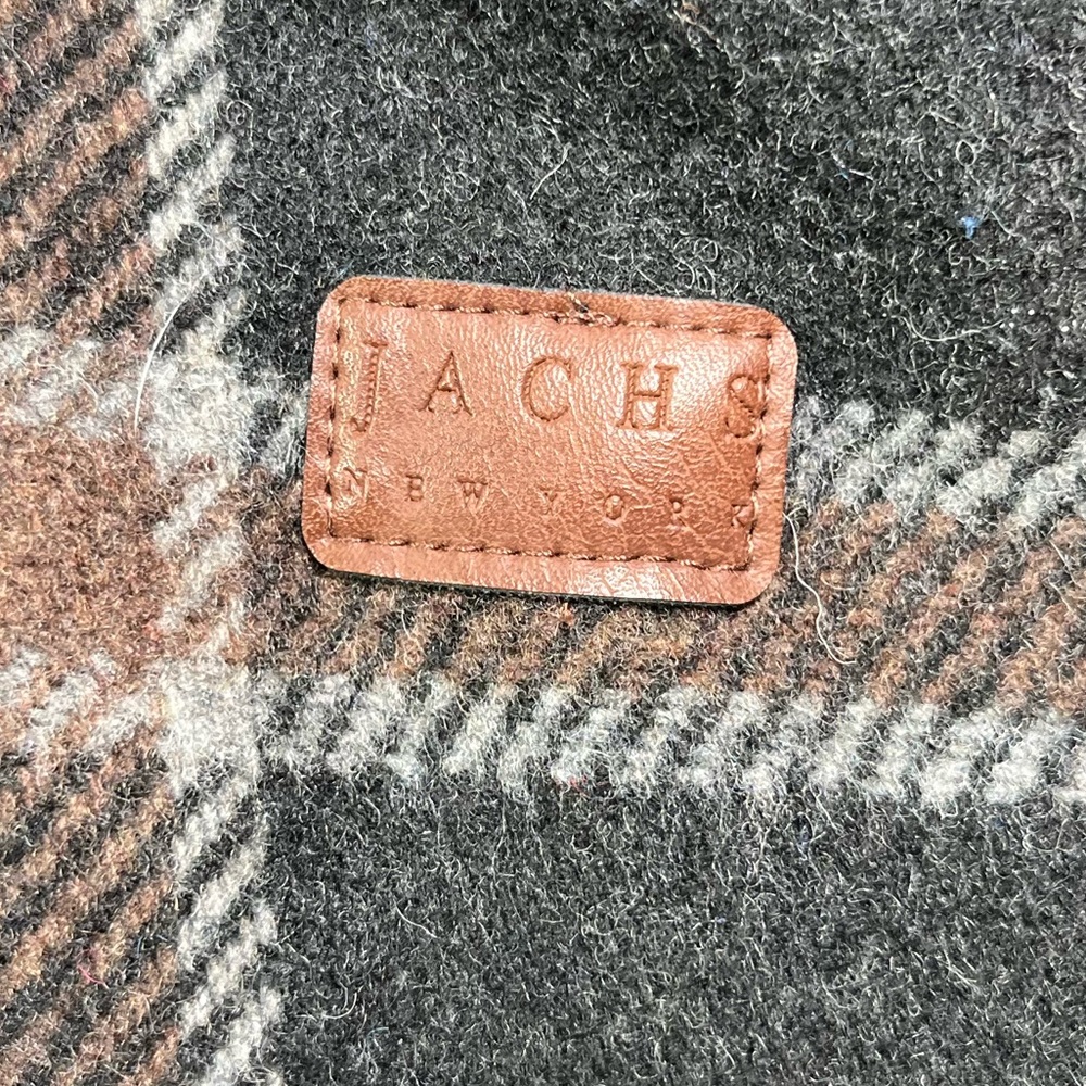 JACHS NEW XXL Sherpa Lined Wool Blend Plaid Shacket Jacket Brown/Gray - Picture 2 of 10